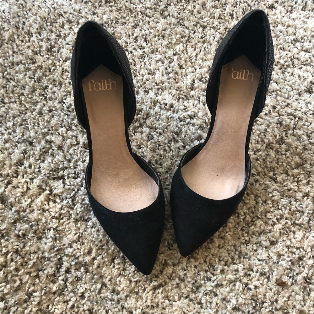black stiletto heels